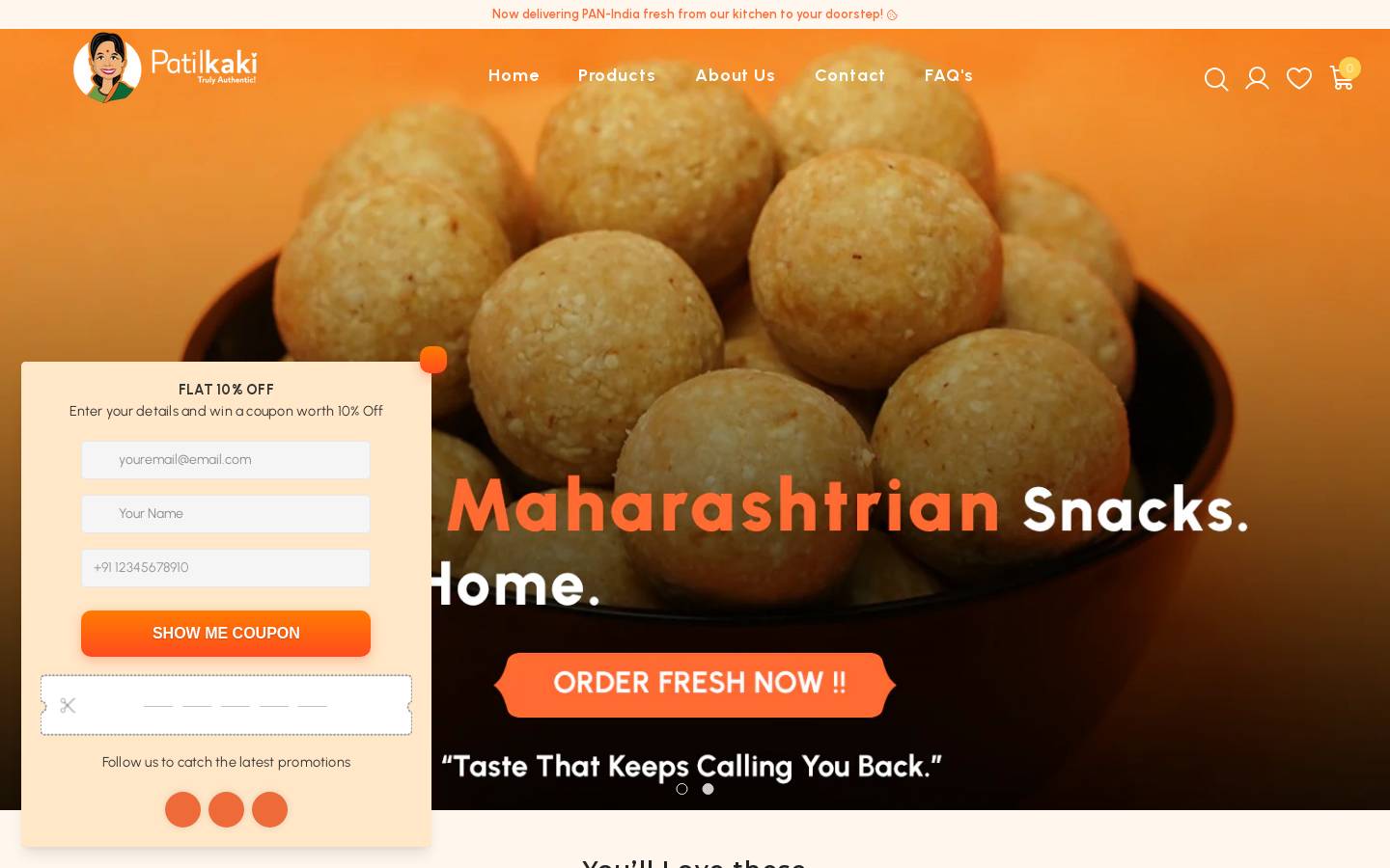 patilkaki.com homepage screenshot