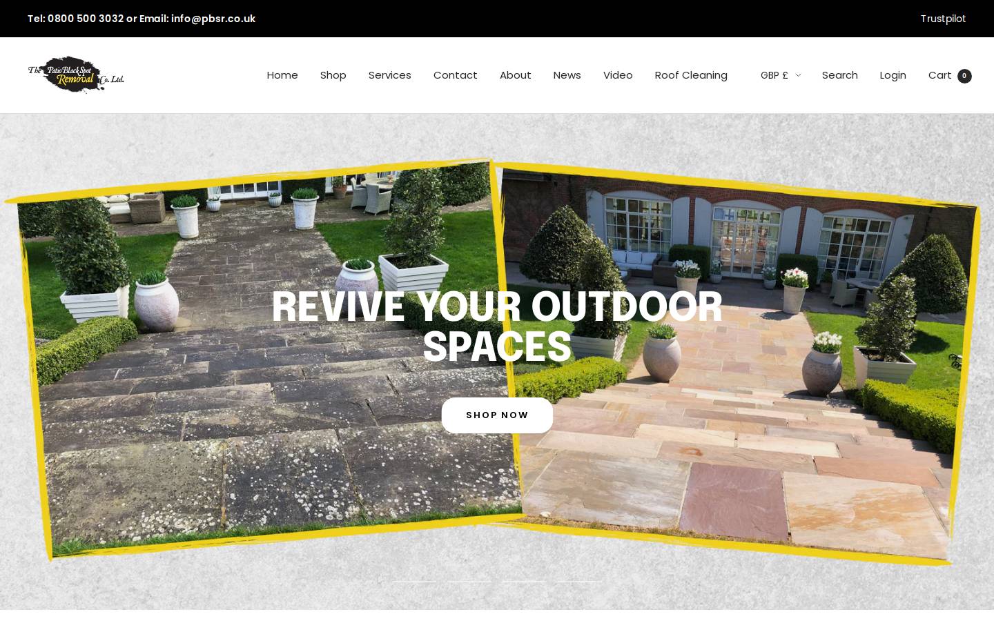 patioblackspotshop.com homepage screenshot