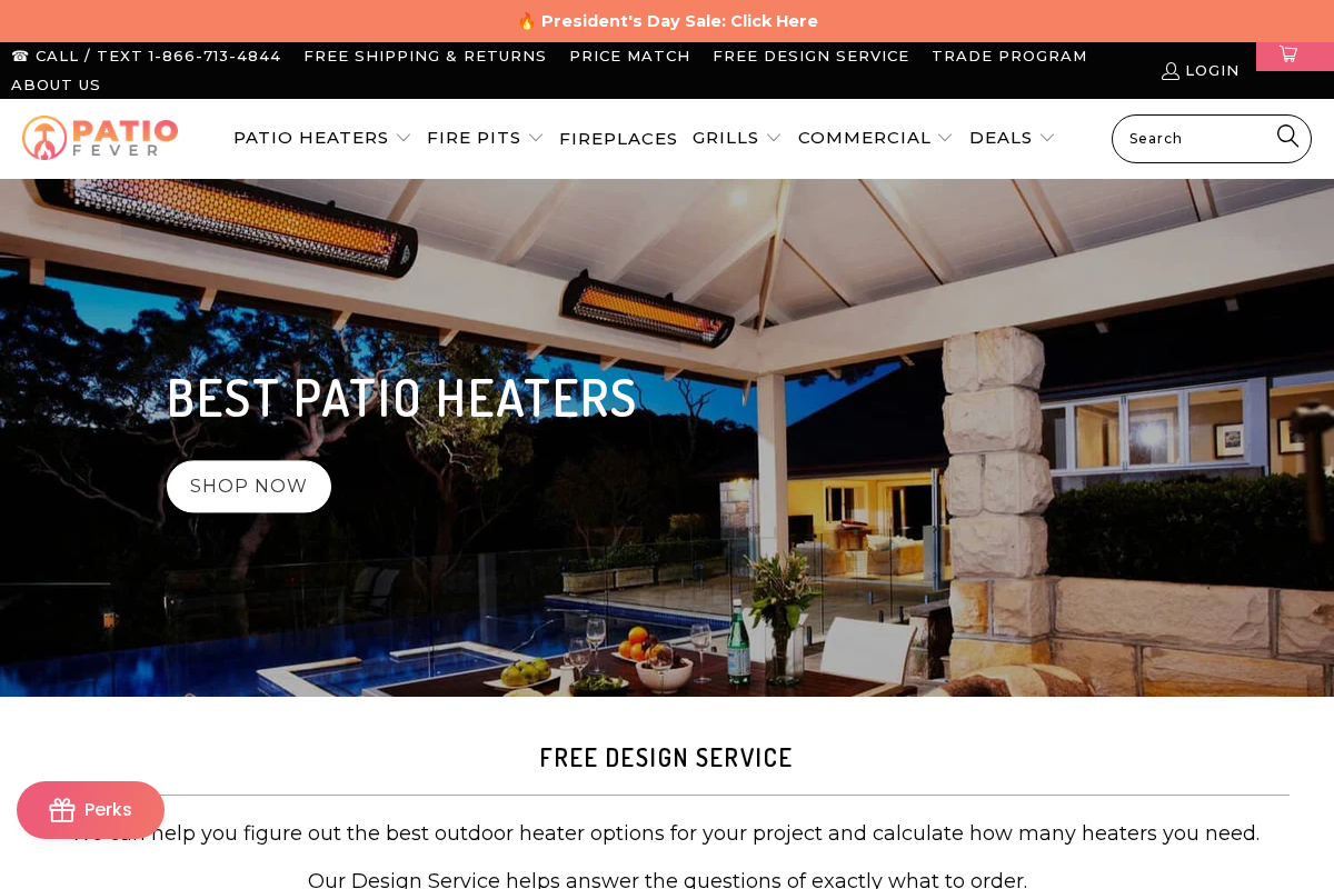 Patio Fever homepage screenshot