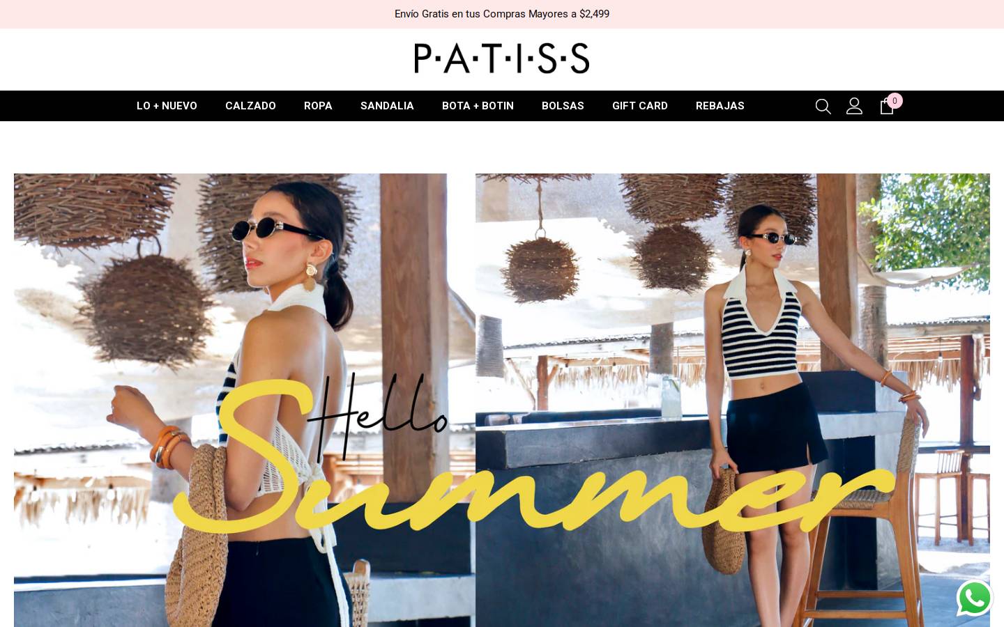 Patiss homepage screenshot