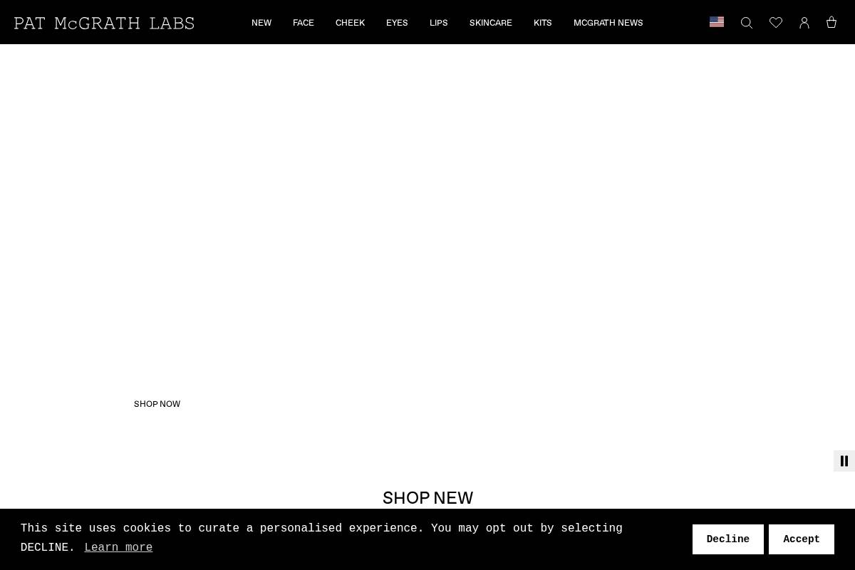 Pat McGrath homepage screenshot