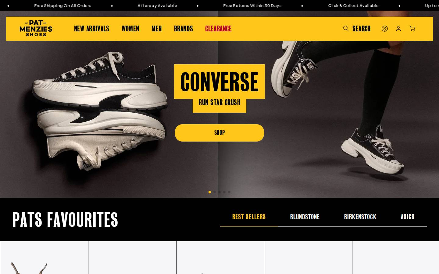 patmenziesshoes.co.nz homepage screenshot