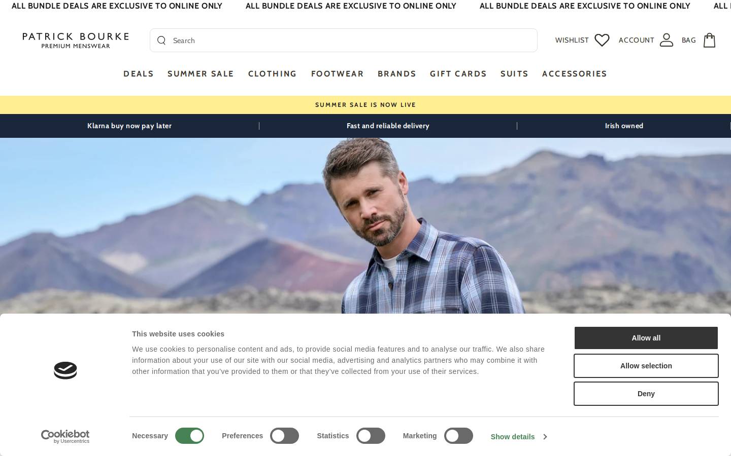 Patrickbourkemenswear homepage screenshot