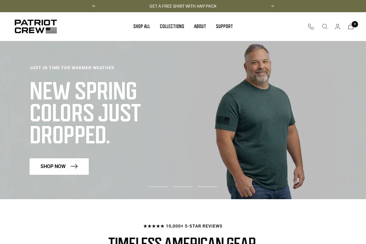 patriotcrew.co homepage screenshot