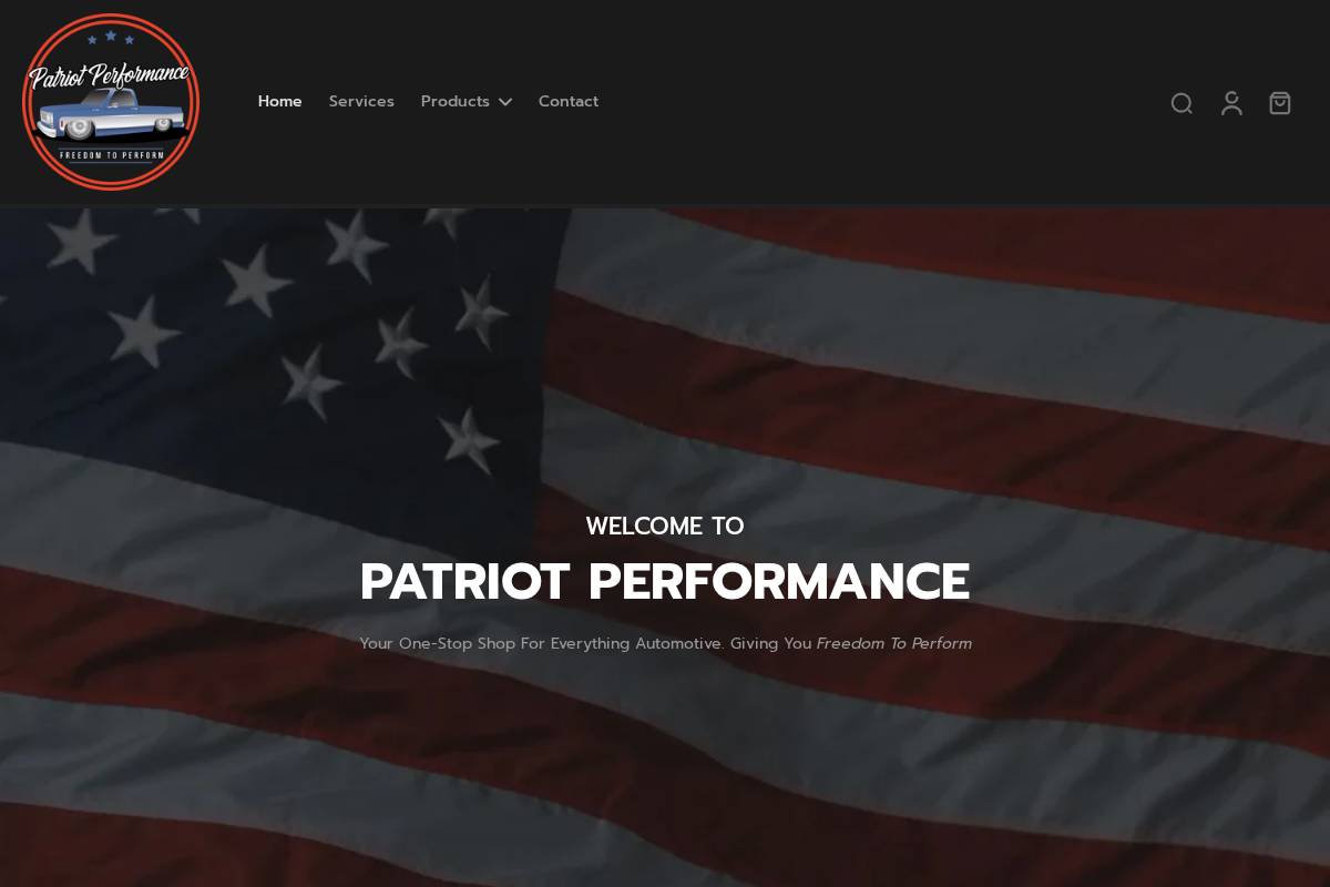 patriotperformance.com homepage screenshot