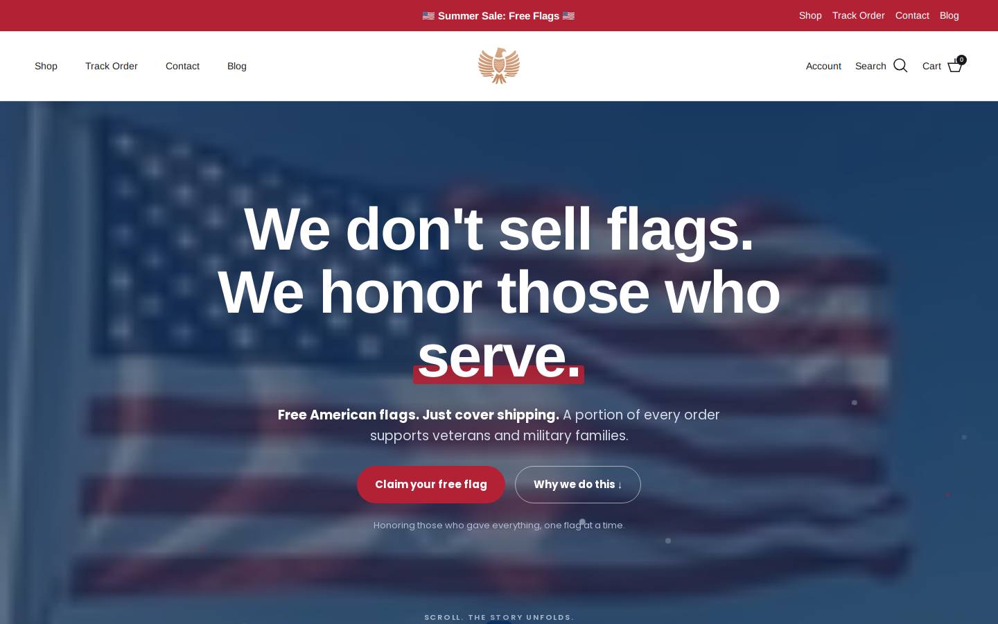 patriotsacrifice.com homepage screenshot