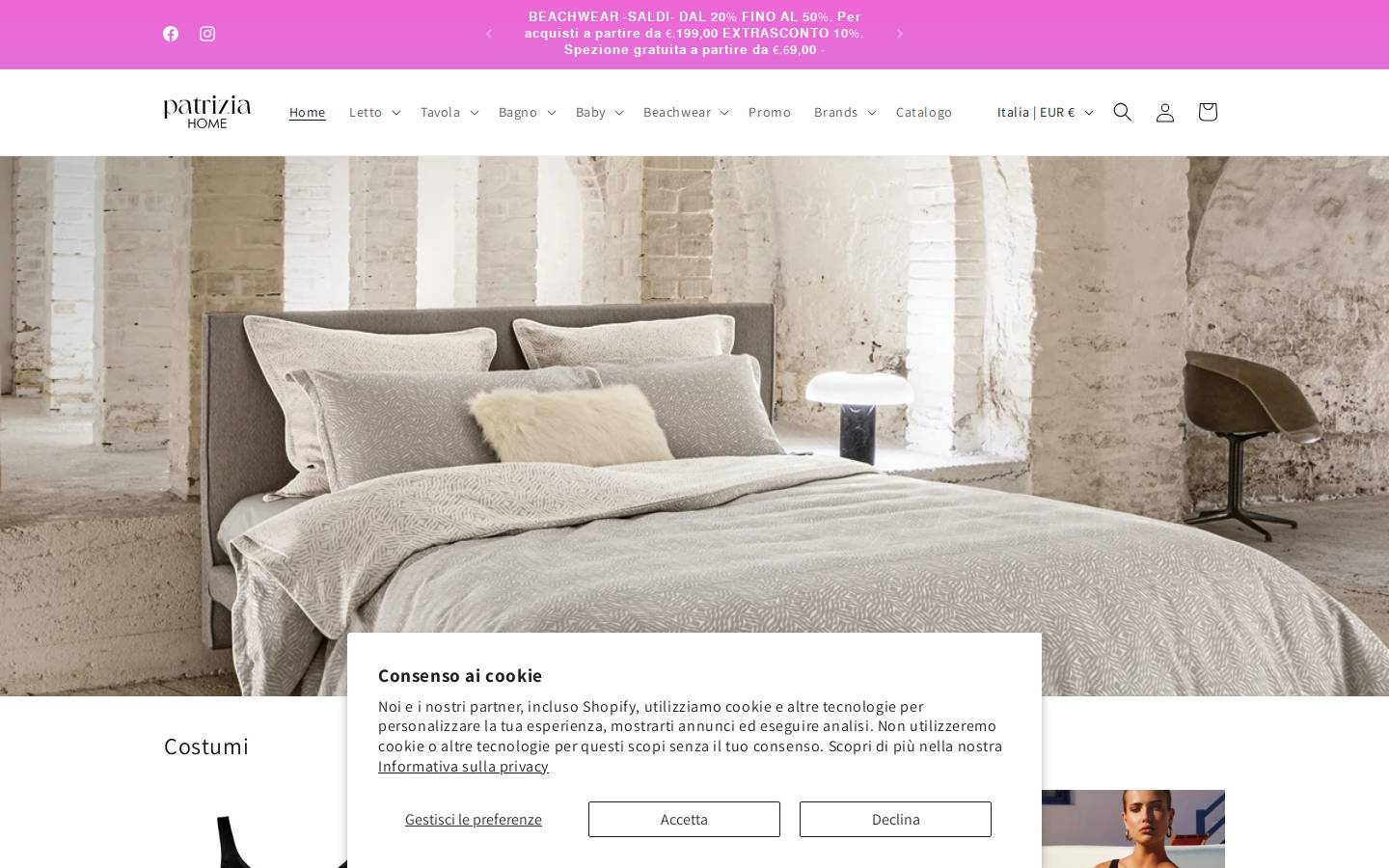patriziahome.com homepage screenshot