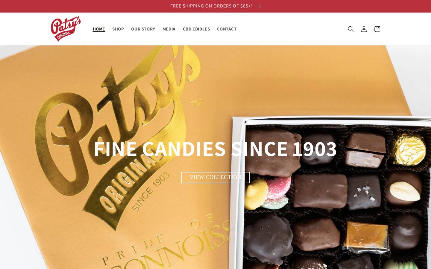 patsyscandies.com homepage screenshot