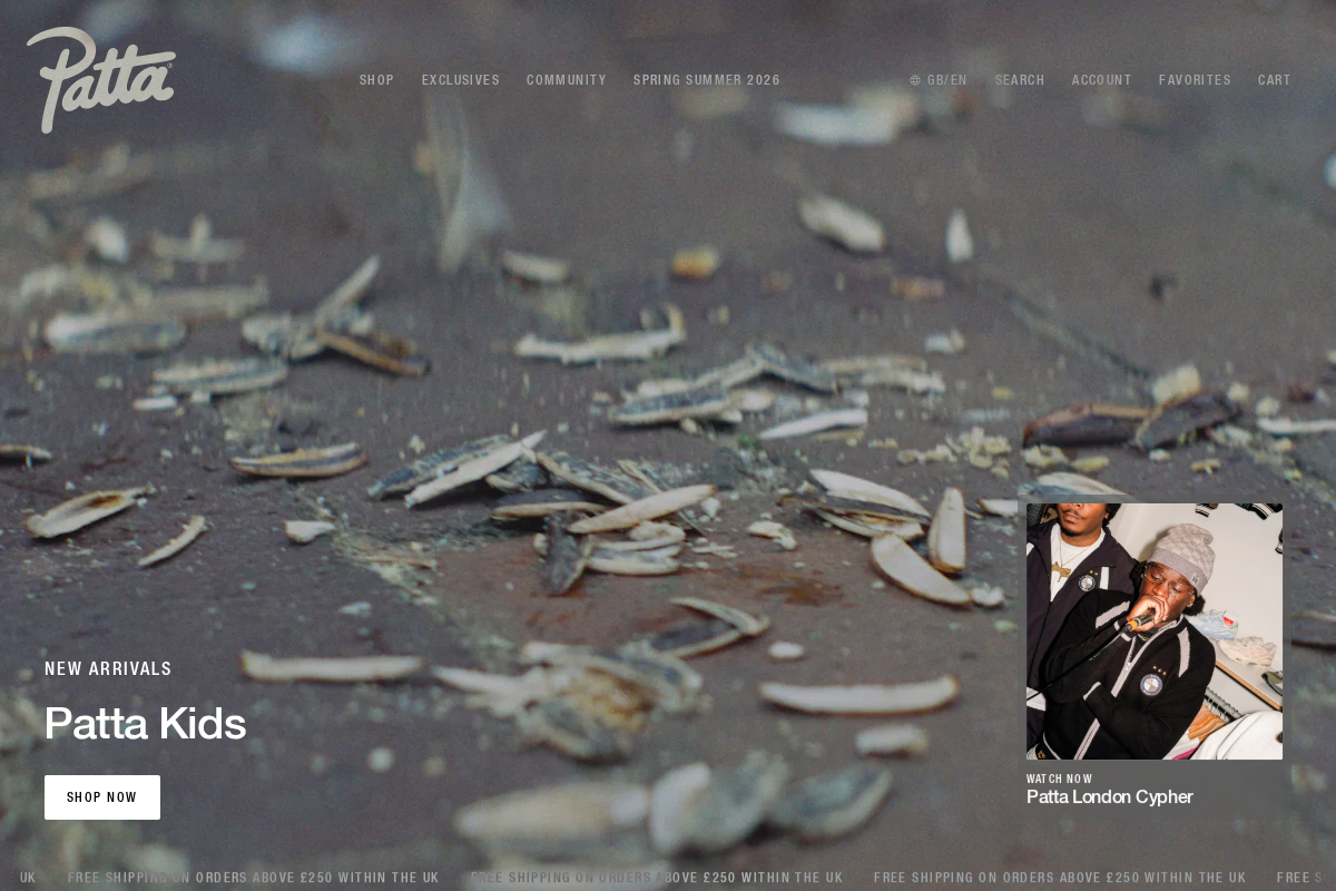 Patta homepage screenshot