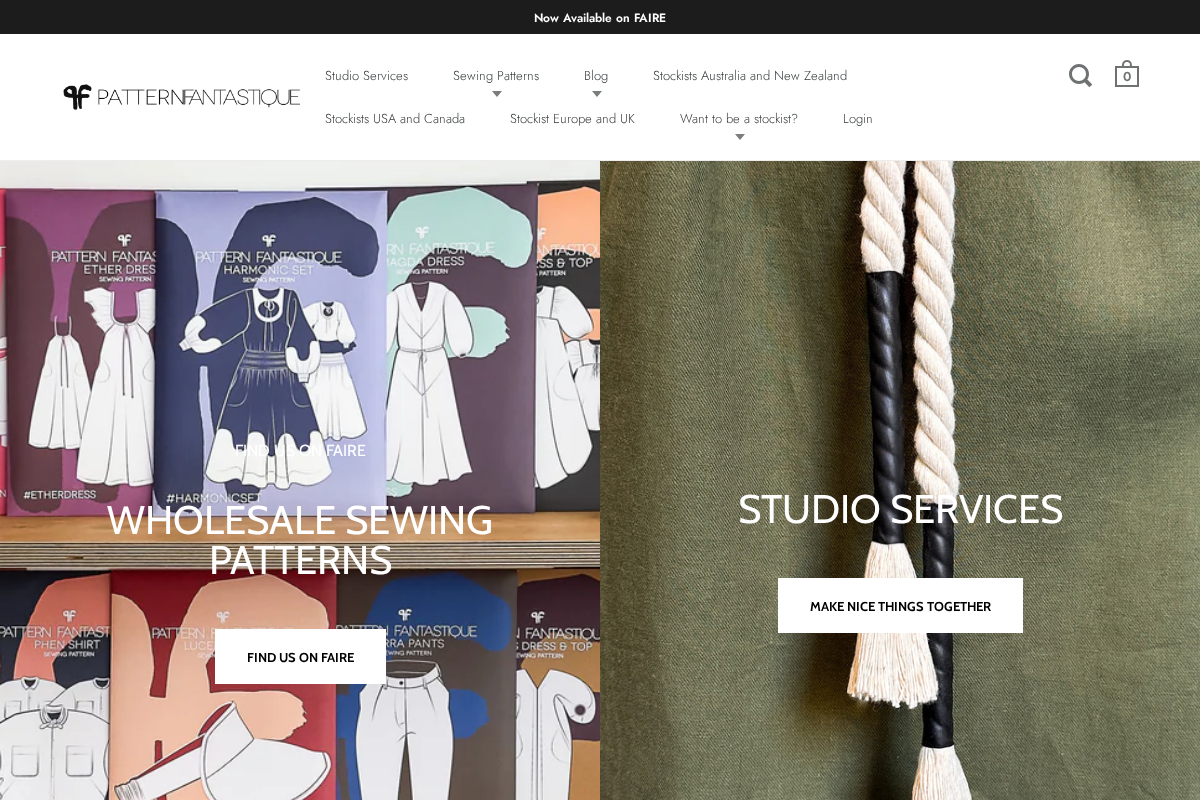 Pattern Fantastique homepage screenshot