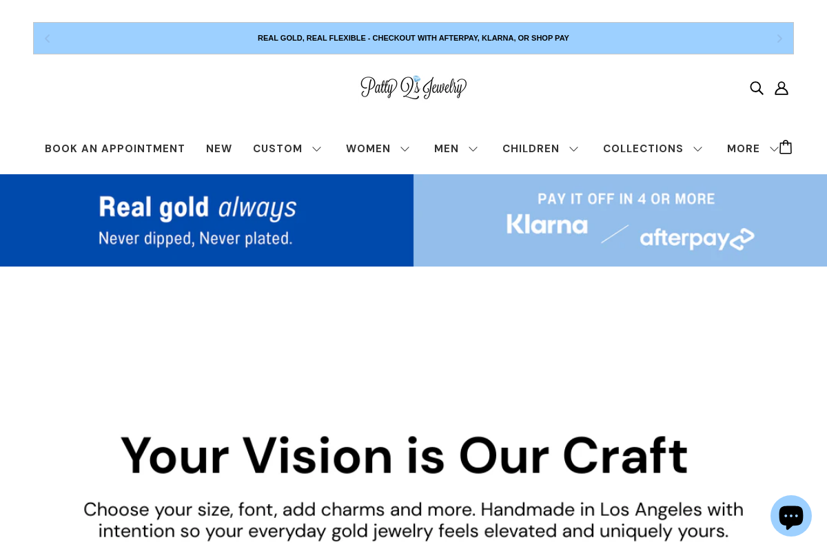 pattyqsjewelry.com homepage screenshot