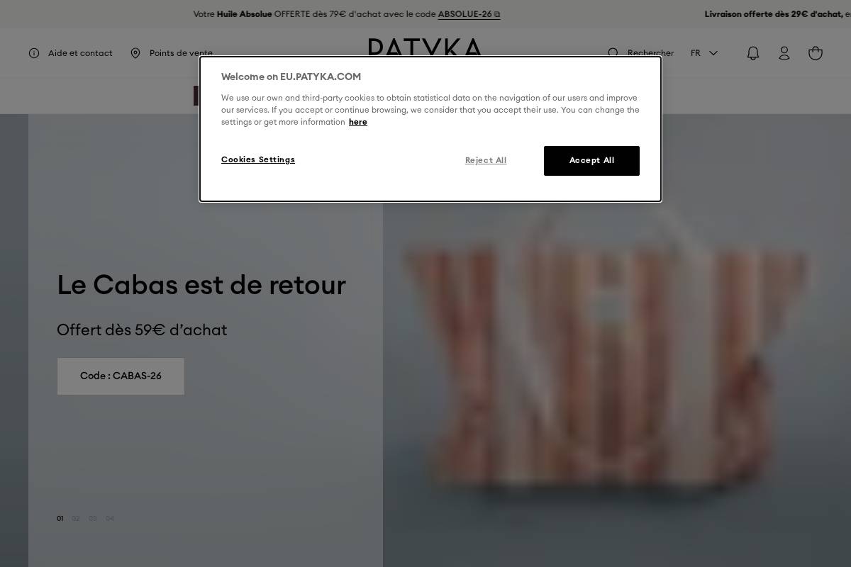 patyka.com homepage screenshot