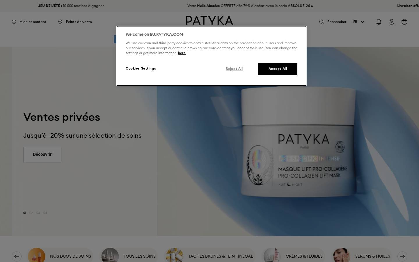 patyka.com homepage screenshot