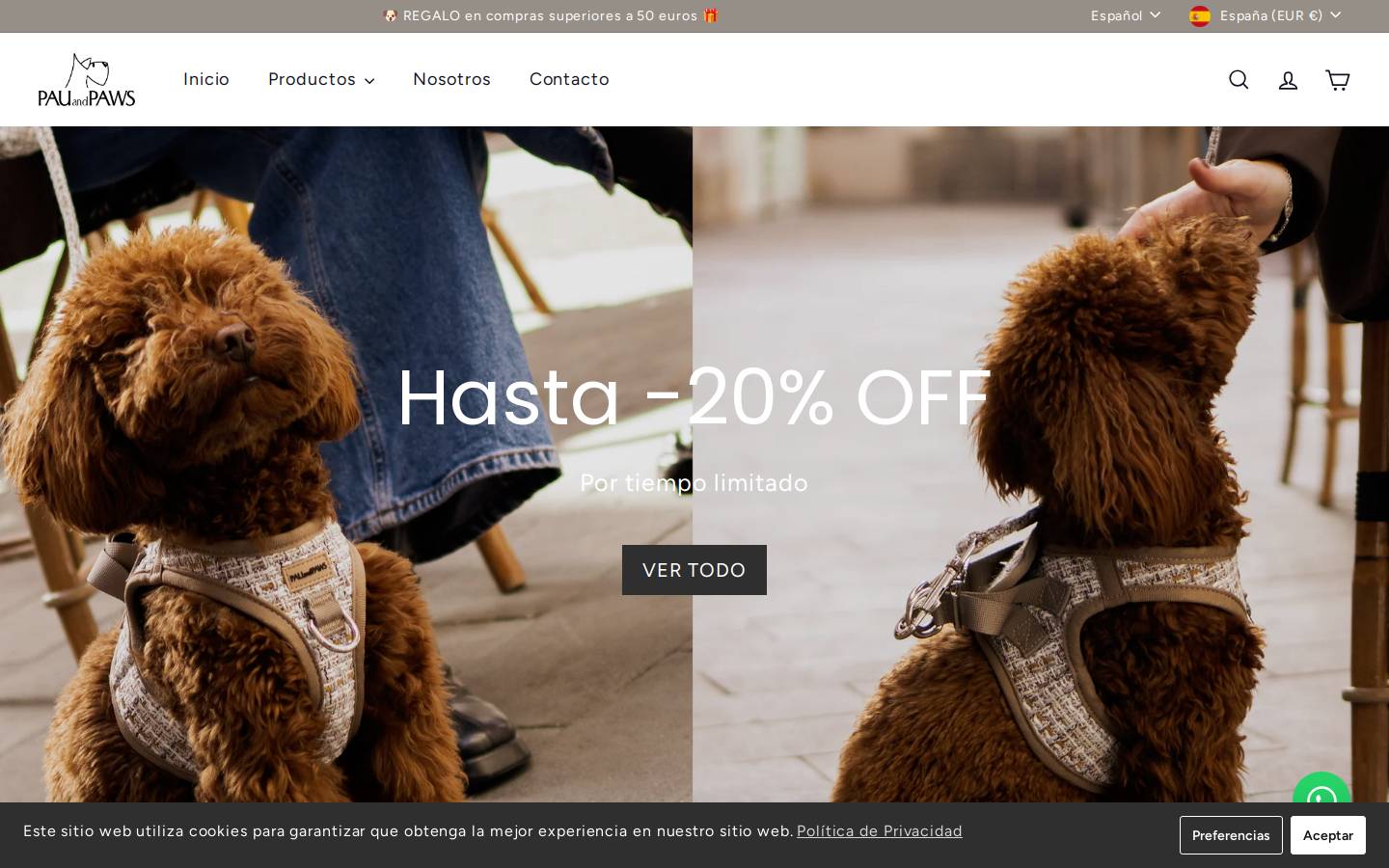pauandpaws.com homepage screenshot