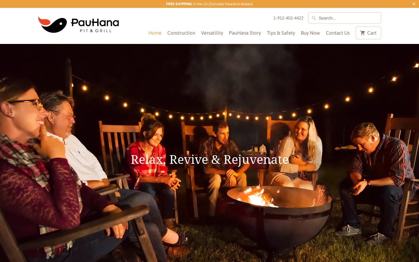 pauhanapitgrill.com homepage screenshot