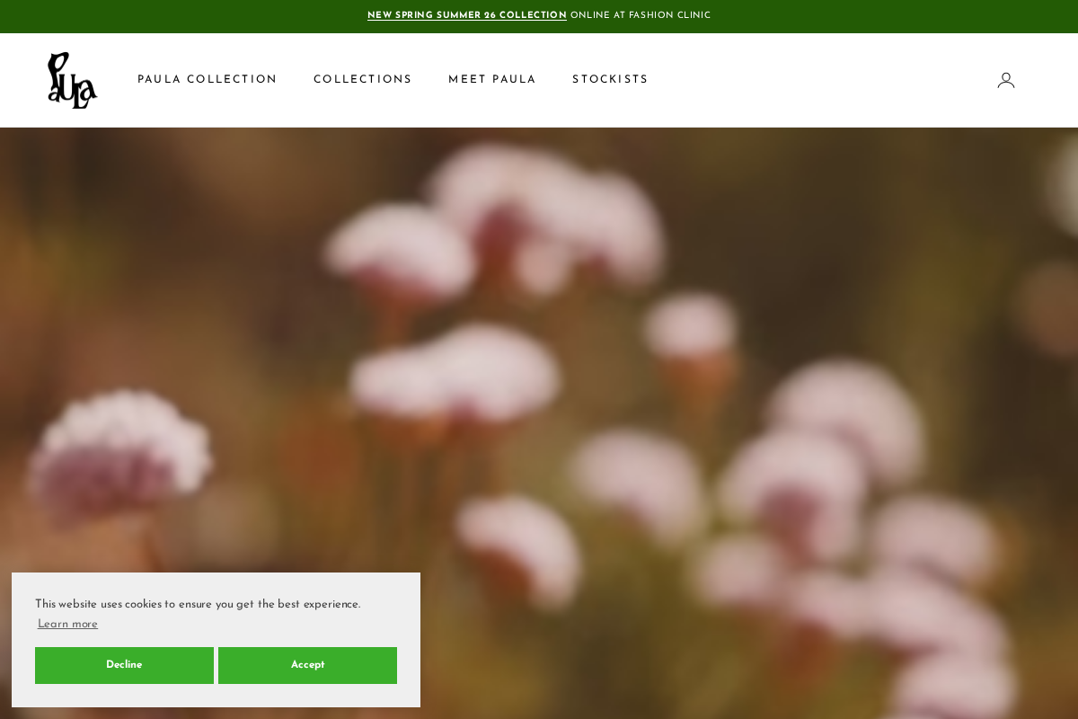 Paula homepage screenshot