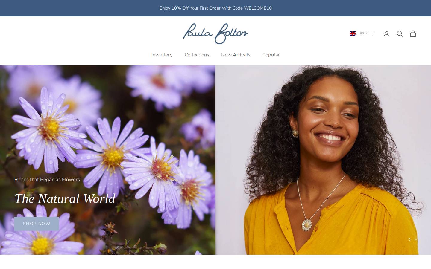 Paula Bolton Jewellery homepage screenshot