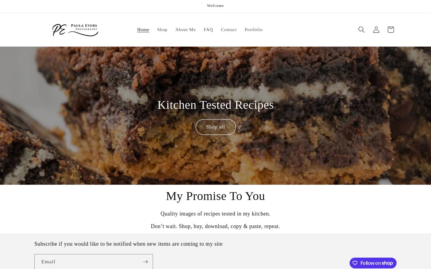 paulaeversphotography.com homepage screenshot