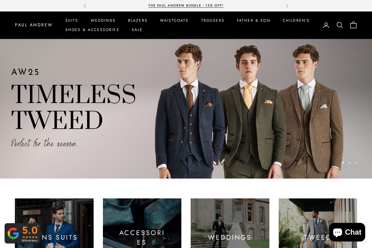 Paul Andrew Suits homepage screenshot