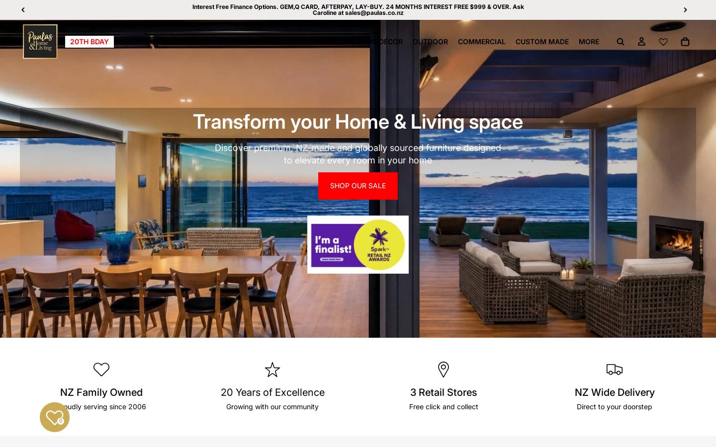 paulas.co.nz homepage screenshot