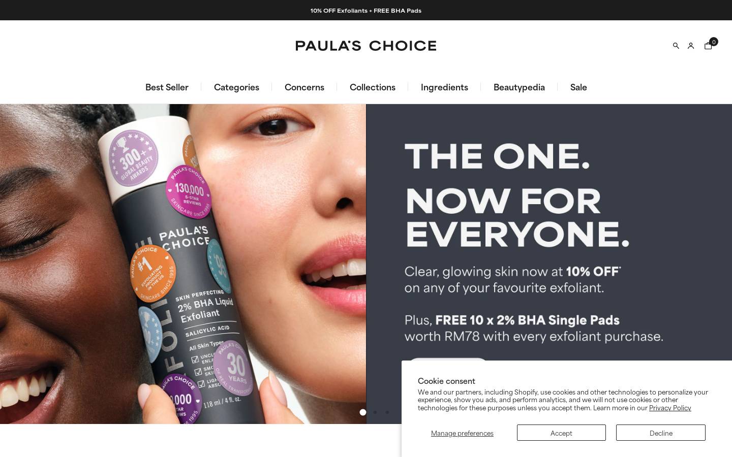 Paula's Choice, LLC - US and Canada homepage screenshot