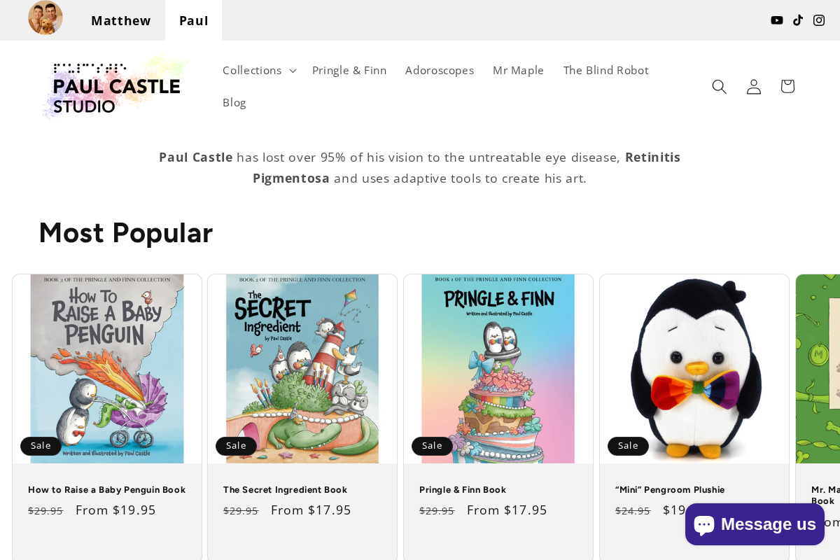 Paul Castle Studio homepage screenshot