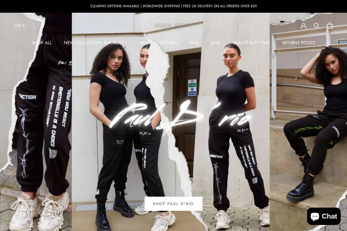 Pauldrio homepage screenshot