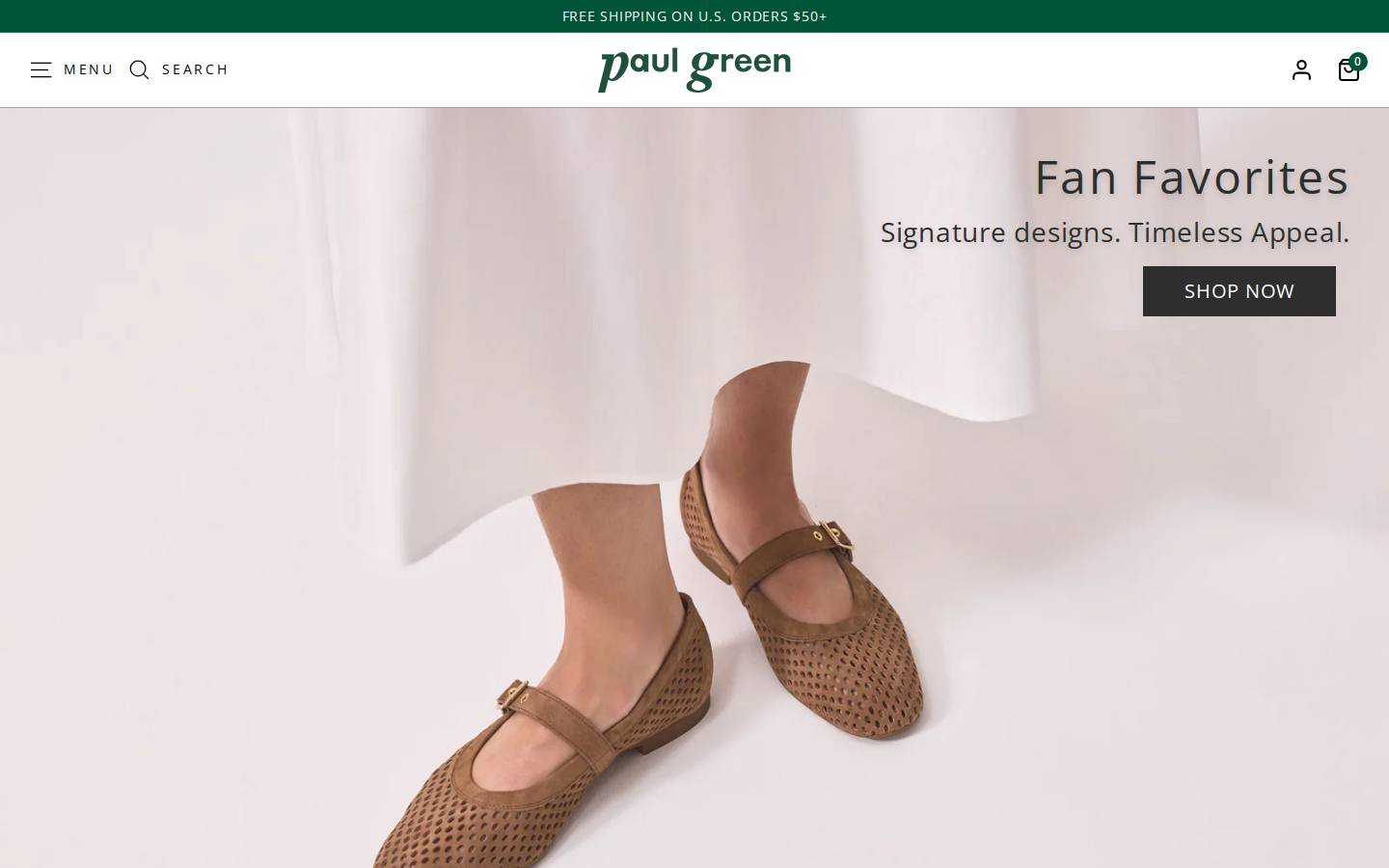 paulgreenshoes.com homepage screenshot
