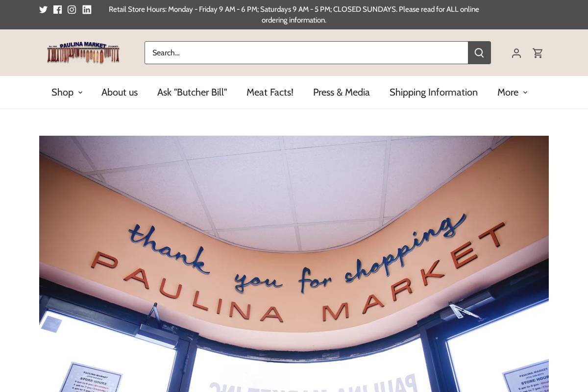 paulinamarket.com homepage screenshot