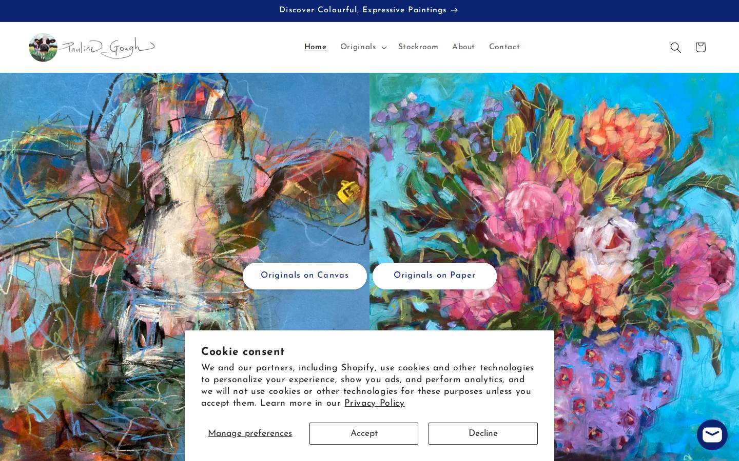 paulinegough.com homepage screenshot