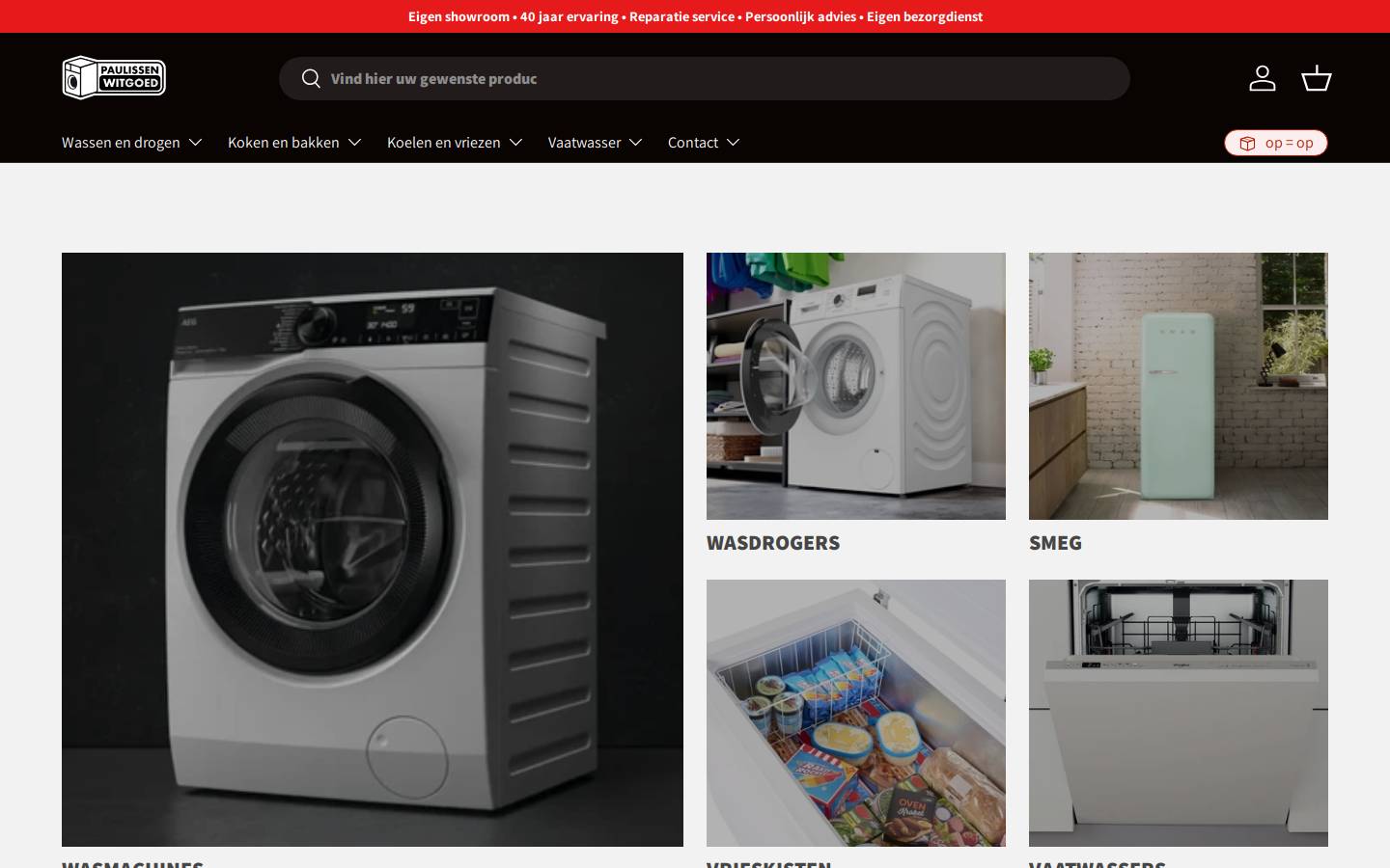 paulissenwitgoed.nl homepage screenshot