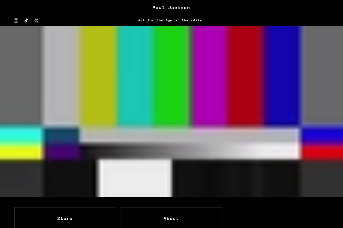 Paul Jackson Artist homepage screenshot