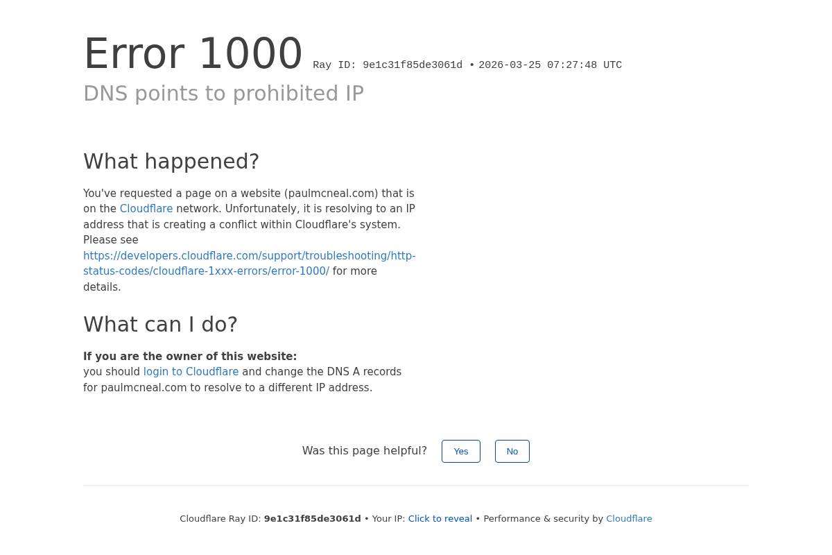 paulmcneal.com homepage screenshot