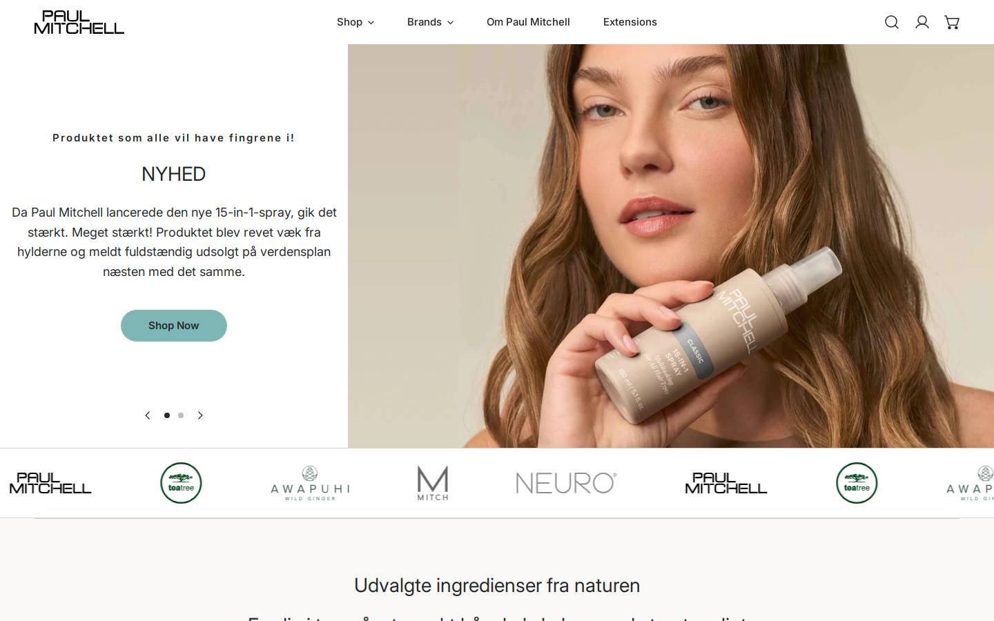 Paulmitchell homepage screenshot