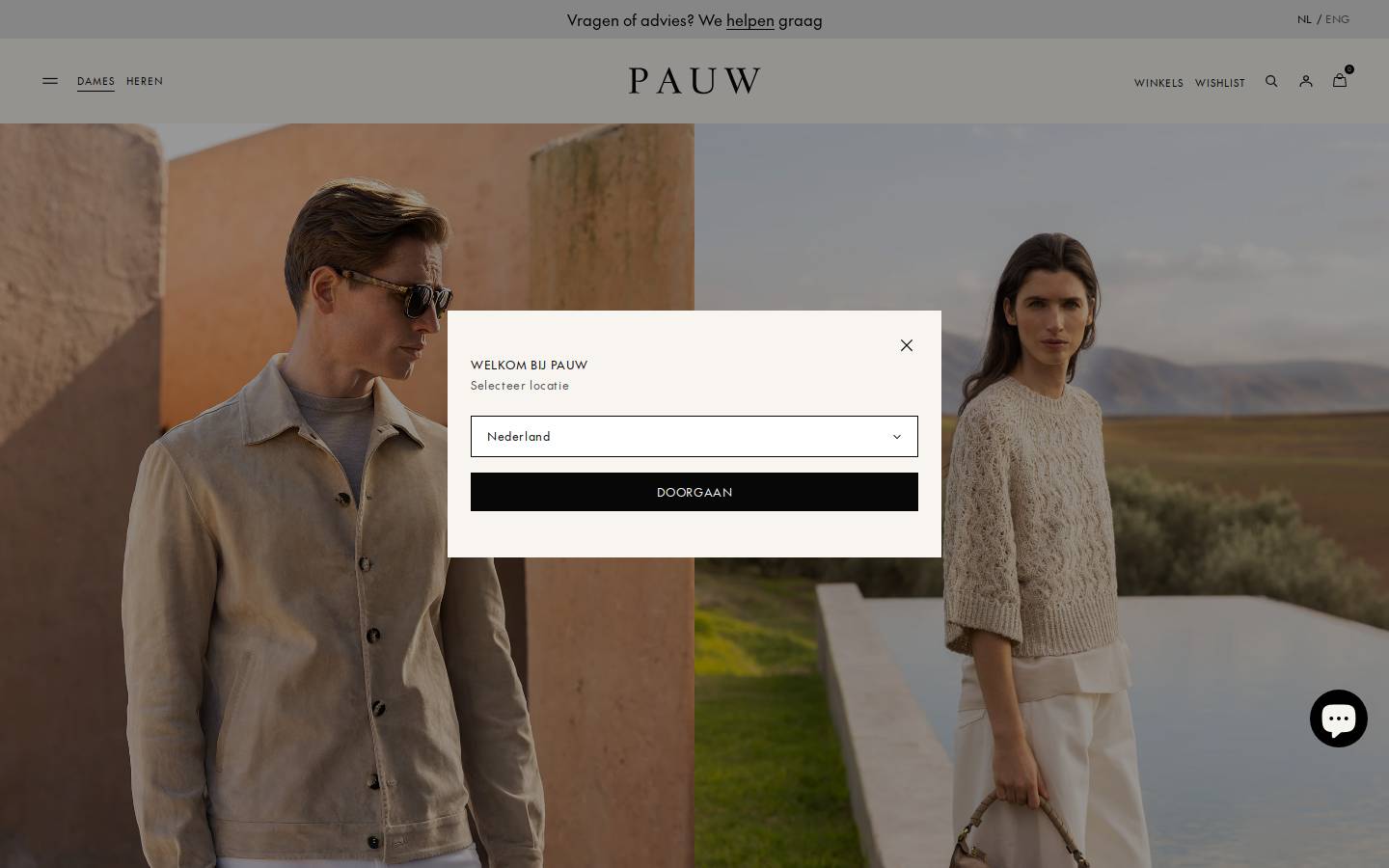 Pauw homepage screenshot