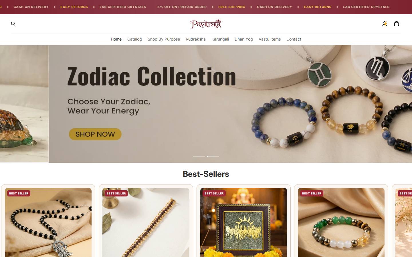 pavitrata.com homepage screenshot