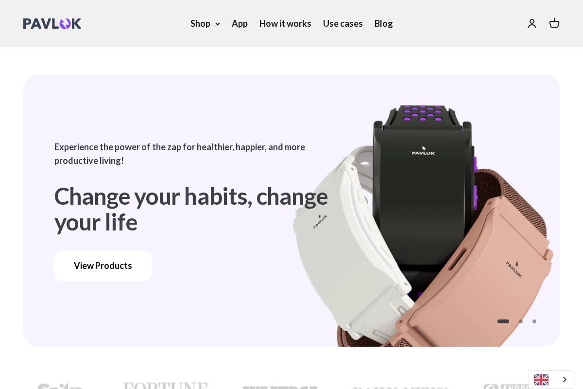Pavlok homepage screenshot