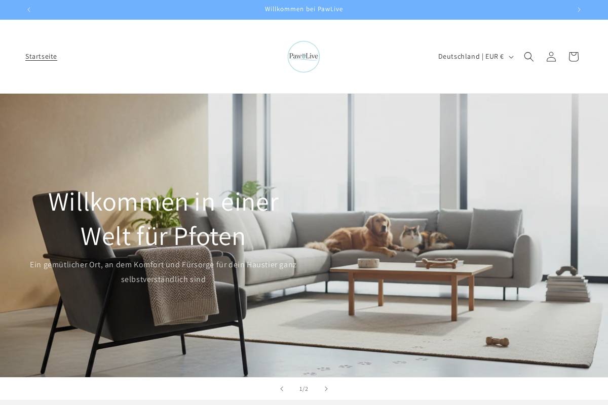 paw-live.com homepage screenshot