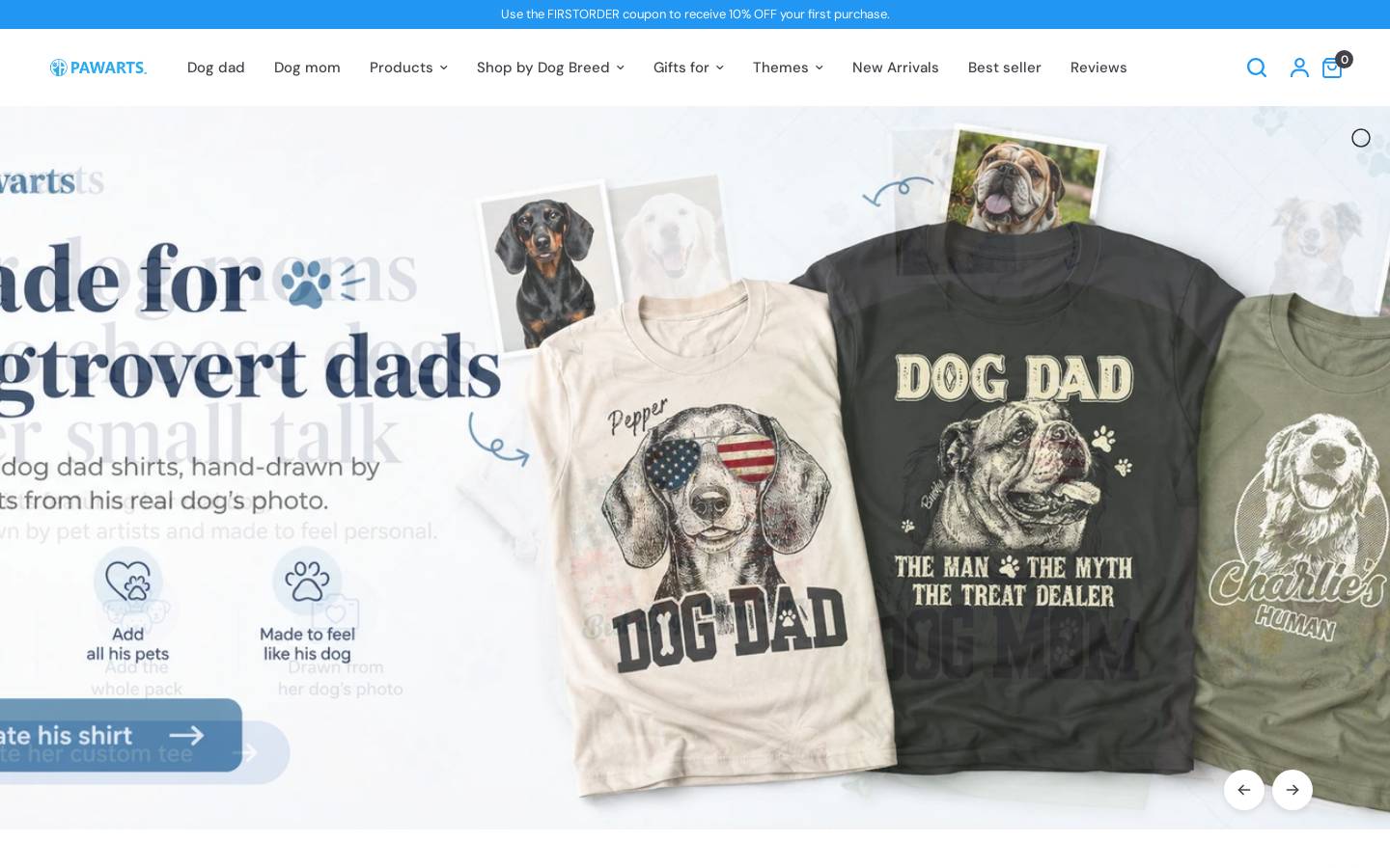Pawarts homepage screenshot