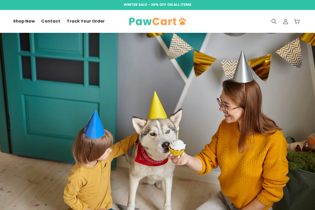 pawcart.co homepage screenshot