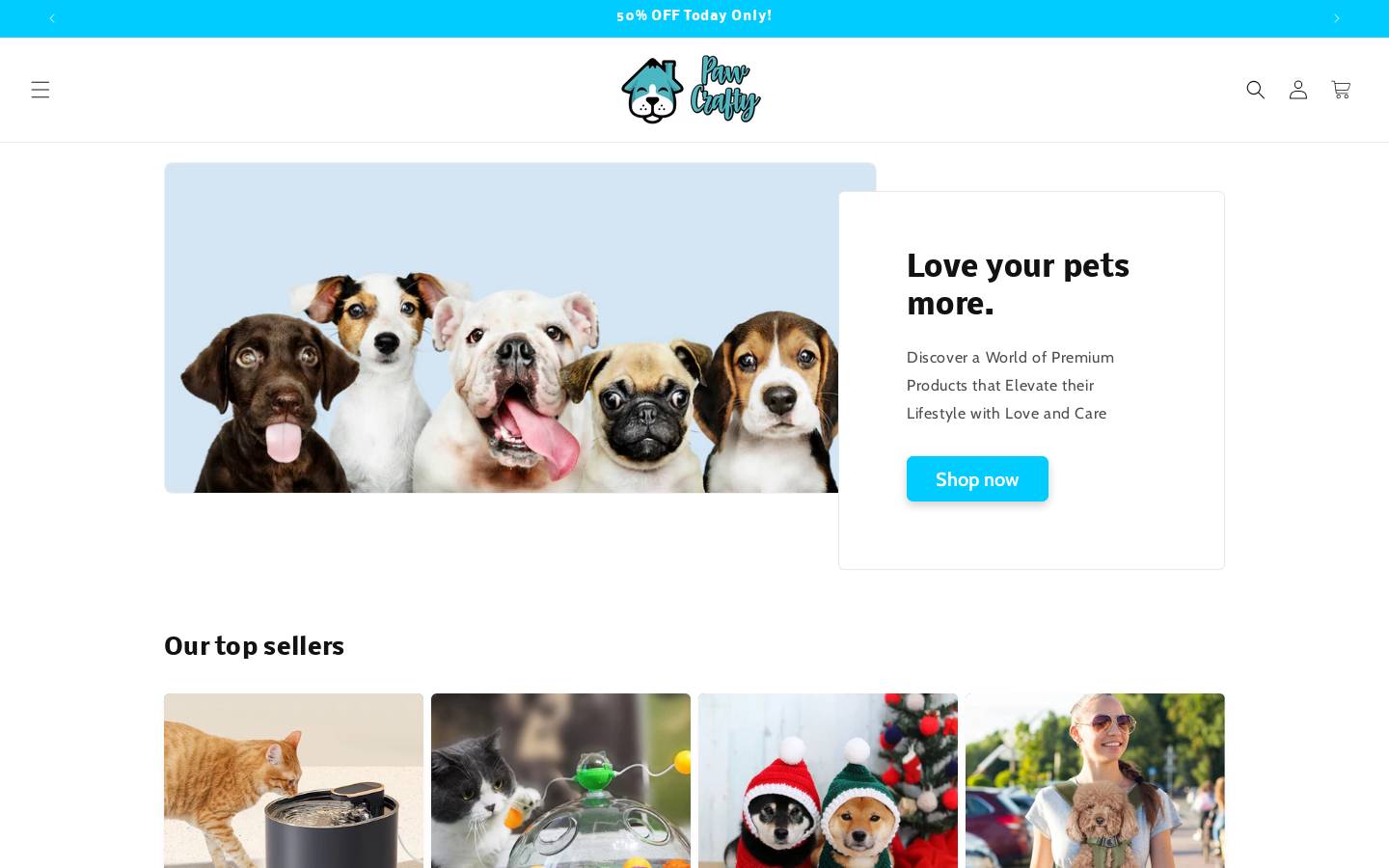 pawcrafty.com homepage screenshot