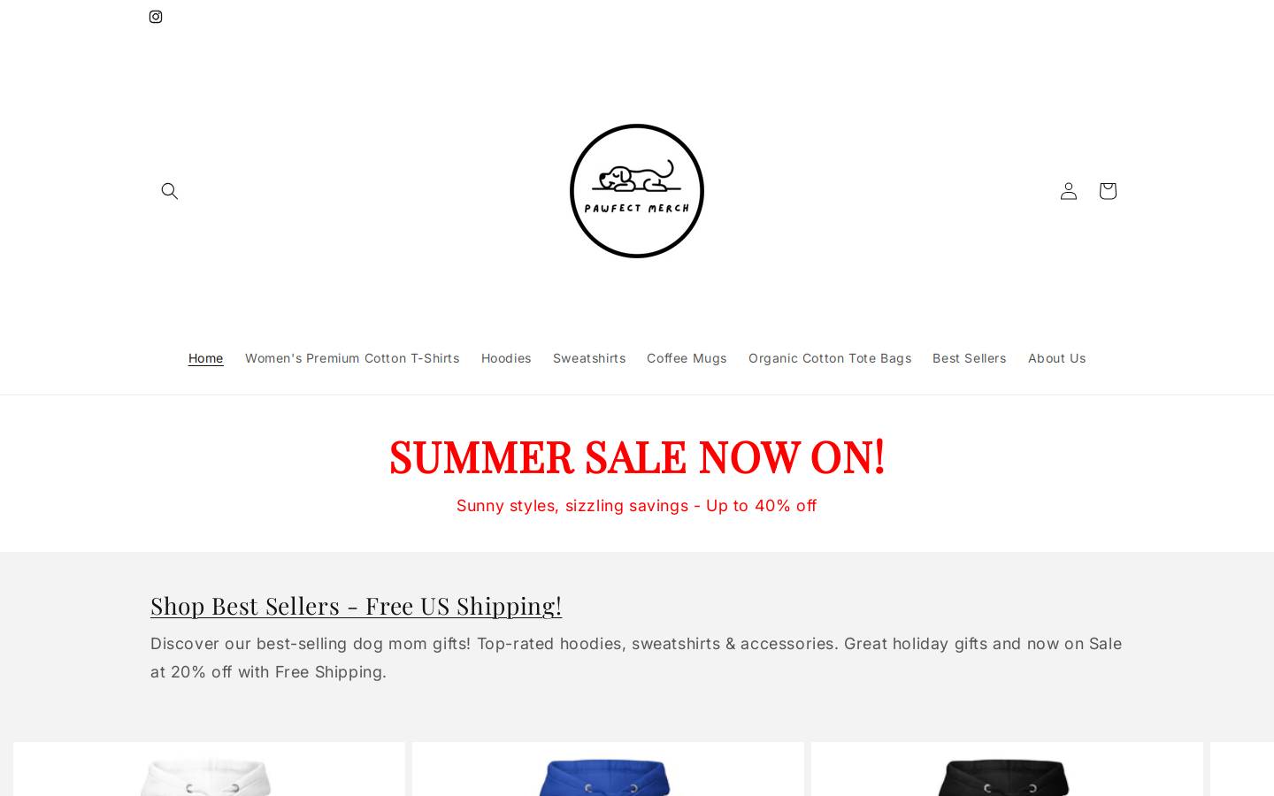 pawfectmerch.com homepage screenshot