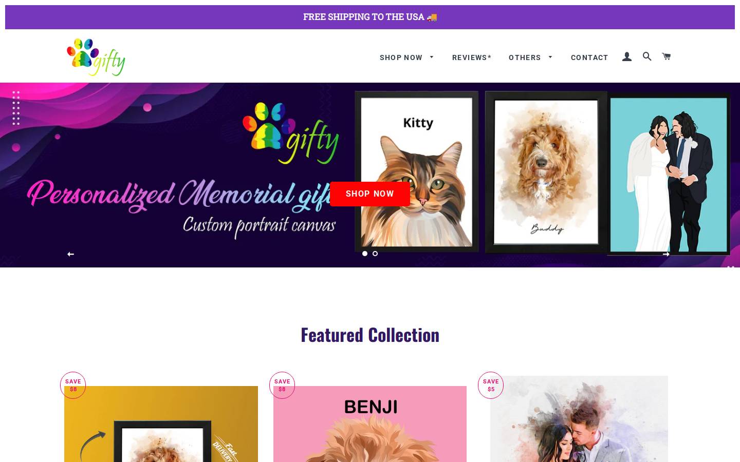 Pawgifty homepage screenshot