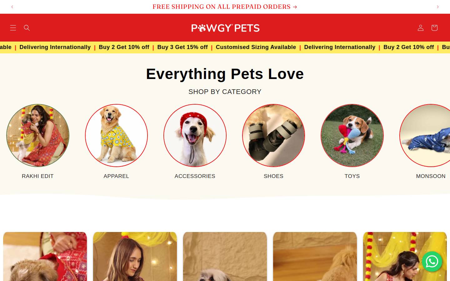 pawgypets.com homepage screenshot