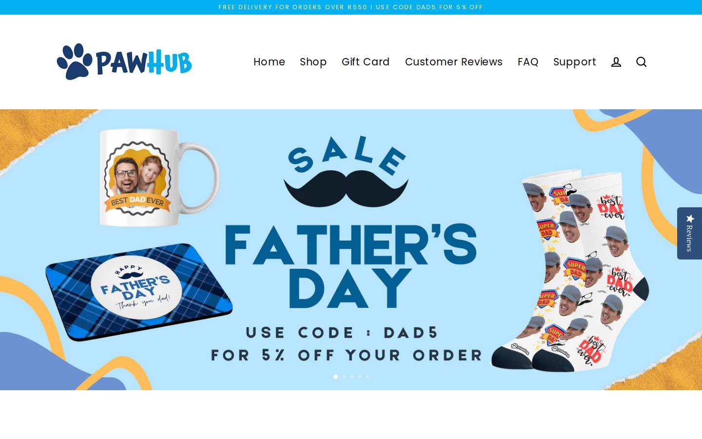pawhub.co.za homepage screenshot