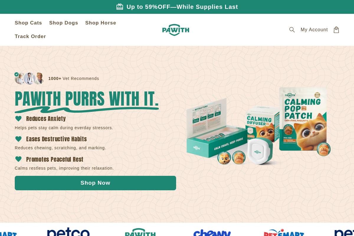 PAWITH homepage screenshot