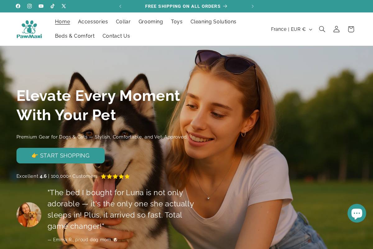 pawmaxi.com homepage screenshot
