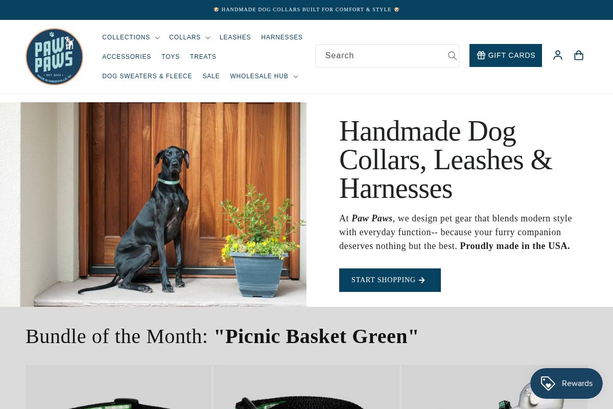 Paw Paws USA homepage screenshot