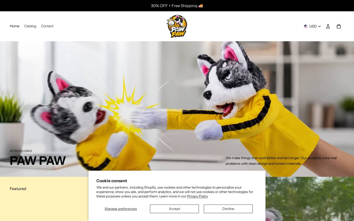 pawpawtoy.com homepage screenshot