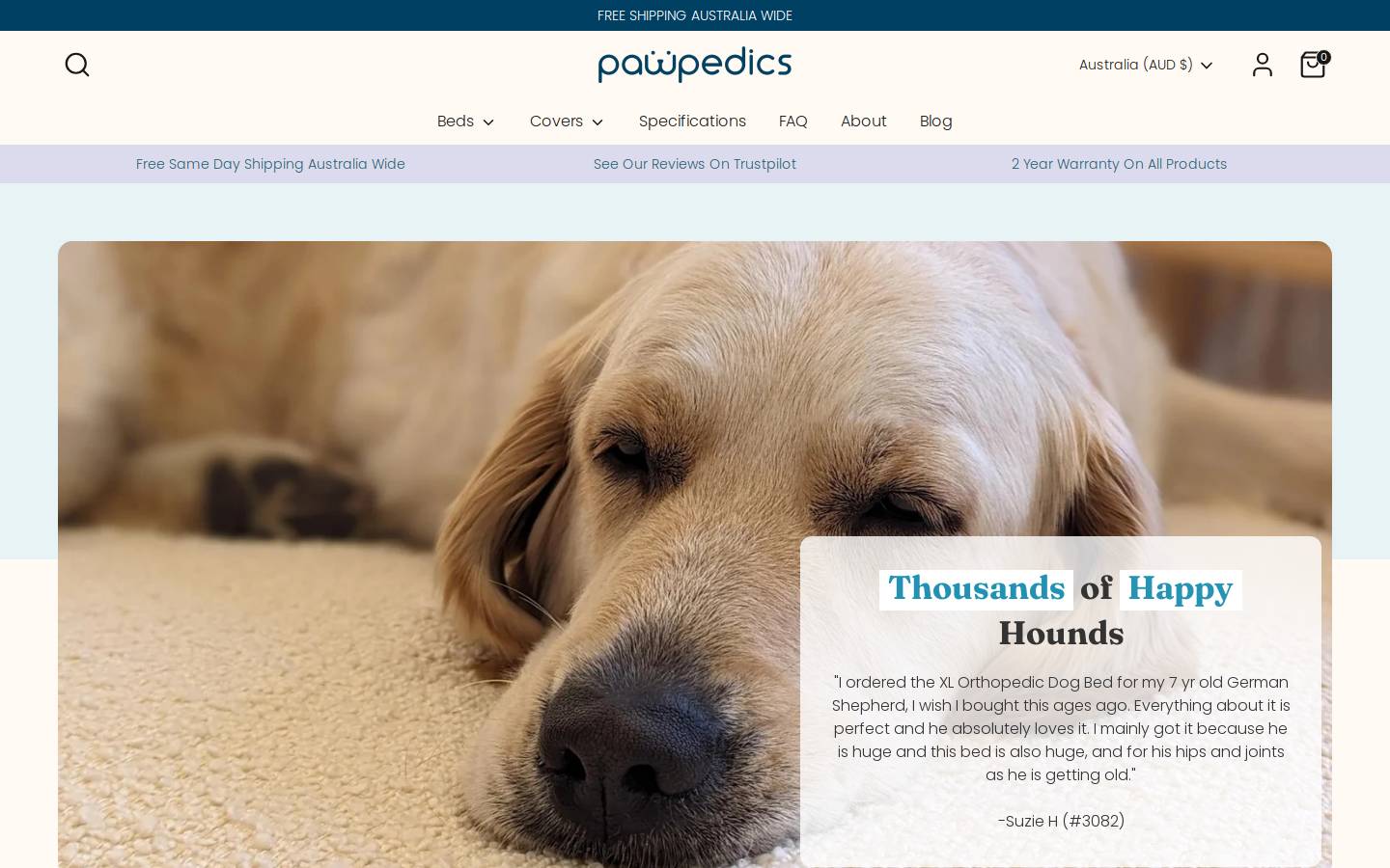 pawpedic.com.au homepage screenshot